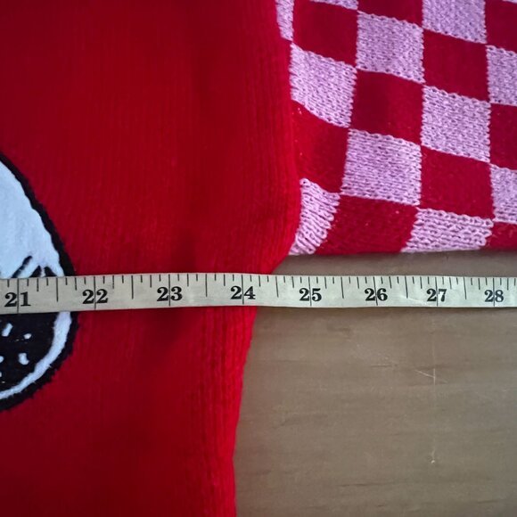 Peanuts Snoopy Valentine's Day Cardigan Sweater V-Neck XTRA-LARGE Red Checker - Picture 9 of 10